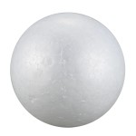 Polystyrene ball, white color, diameter 10 cm